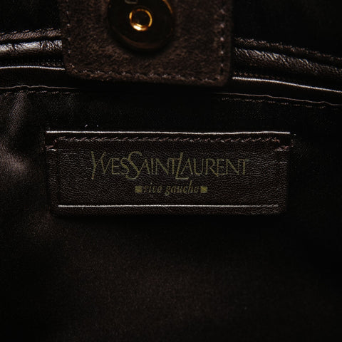YVES SAINT LAURENT 蒙巴萨绒面革手提包 棕色 WS26129