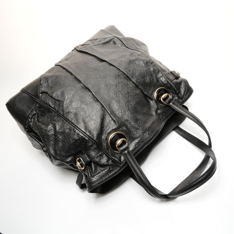 GUCCI GG Shima 皮革手提包黑色 WS26131