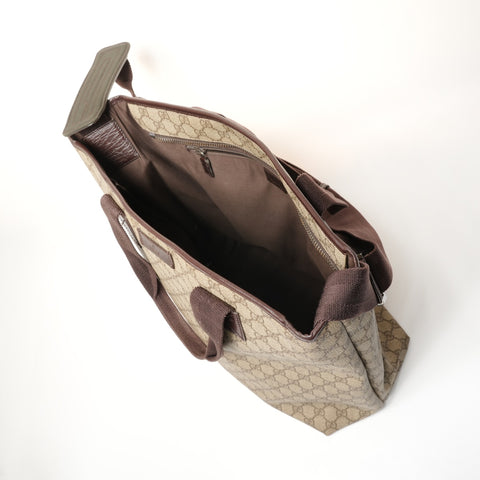 GUCCI GG Supreme 手提包 2way PVC 单肩包 米色 WS26137