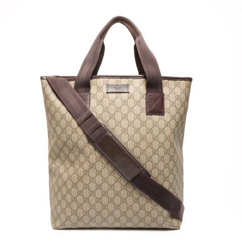GUCCI GG Supreme 手提包 2way PVC 单肩包 米色 WS26137