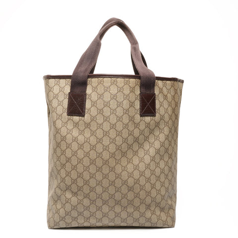 GUCCI GG Supreme 手提包 2way PVC 单肩包 米色 WS26137