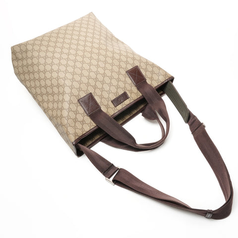 GUCCI GG Supreme 手提包 2way PVC 单肩包 米色 WS26137