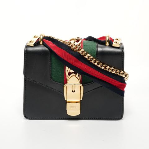 GUCCI Sherry Line Sylvie 丝带单肩包 黑色 WS26146