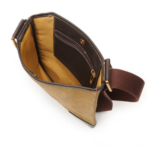 LOEWE 绒面革 Anagram 单肩包米色 WS26149