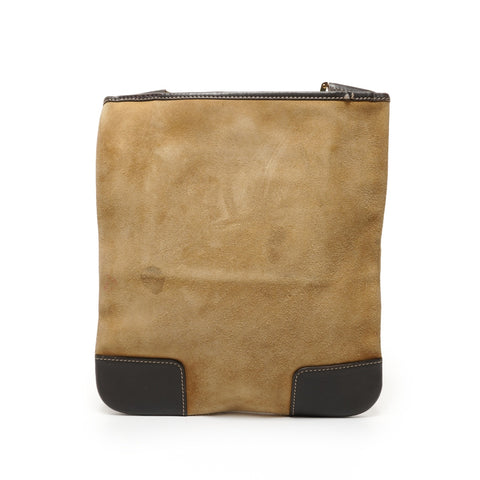 LOEWE 绒面革 Anagram 单肩包米色 WS26149