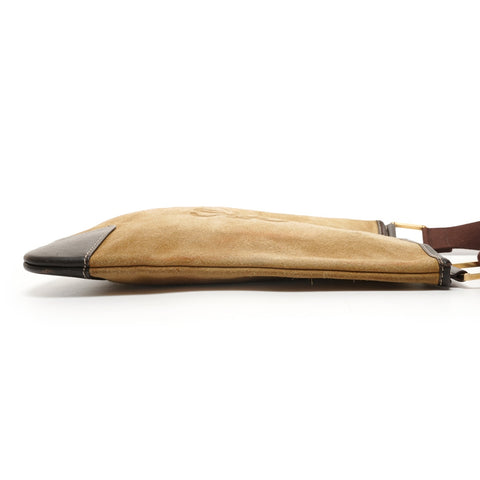 LOEWE 绒面革 Anagram 单肩包米色 WS26149