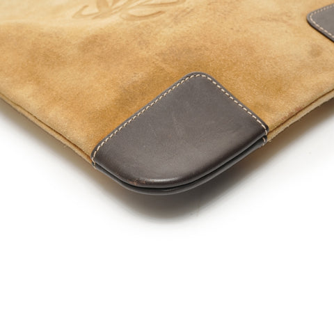 LOEWE 绒面革 Anagram 单肩包米色 WS26149