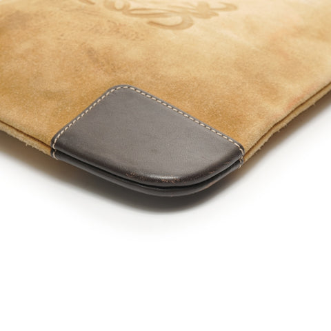 LOEWE 绒面革 Anagram 单肩包米色 WS26149