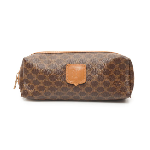 CELINE Macadam PVC pencil case Pouch Brown WS26155