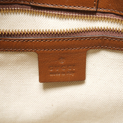 GUCCI 马衔扣皮革单肩包 棕色 WS26157