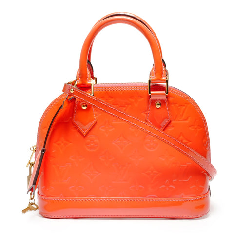 路易威登 2015 Alma BB Vernis Monogram 单肩包 橙色 WS26160