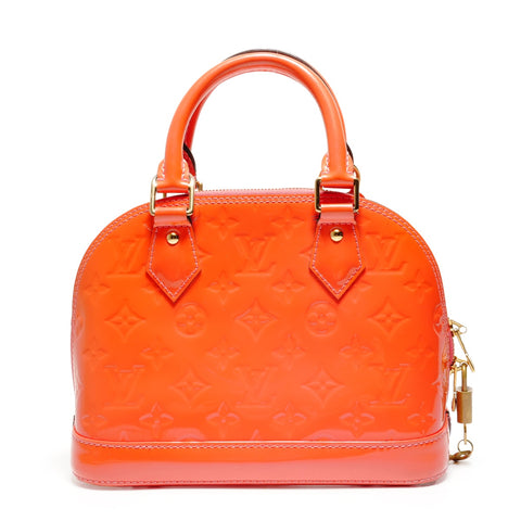 路易威登 2015 Alma BB Vernis Monogram 单肩包 橙色 WS26160