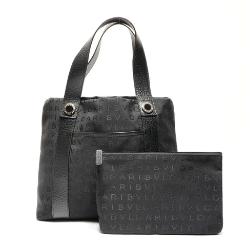 BVLGARI Logomania 带小袋手提包黑色 WS26161