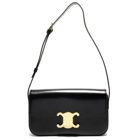 CELINE Triomphe 皮革单肩包 黑色 WS26163