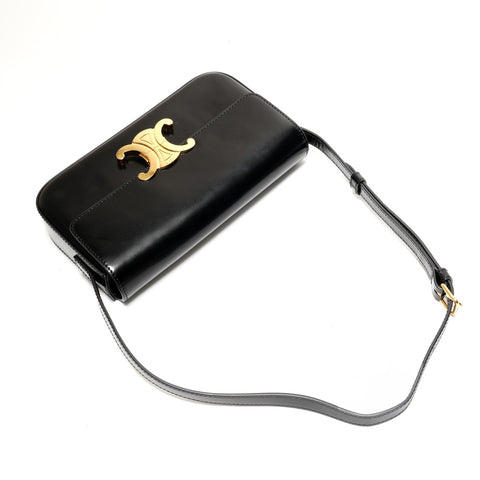 CELINE Triomphe 皮革单肩包 黑色 WS26163