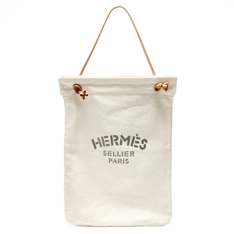 HERMES Aline GM Canvas Shoulder Bag beige WS26165
