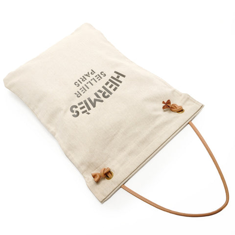 HERMES Aline GM Canvas Shoulder Bag beige WS26165
