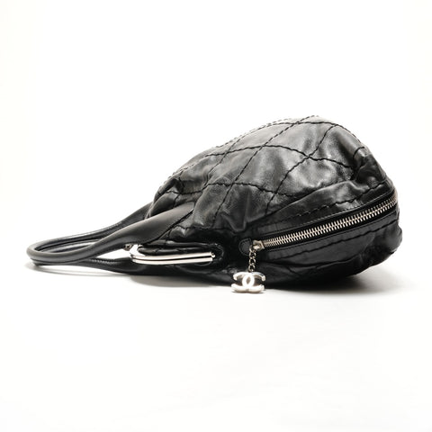 CHANEL No. 11 2006-2008 百搭缝线皮革钱包 黑色 WS26167