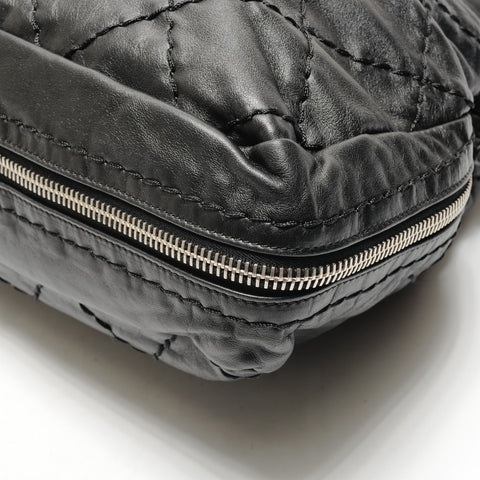 CHANEL No. 11 2006-2008 百搭缝线皮革钱包 黑色 WS26167