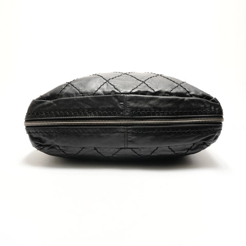 CHANEL No. 11 2006-2008 百搭缝线皮革钱包 黑色 WS26167