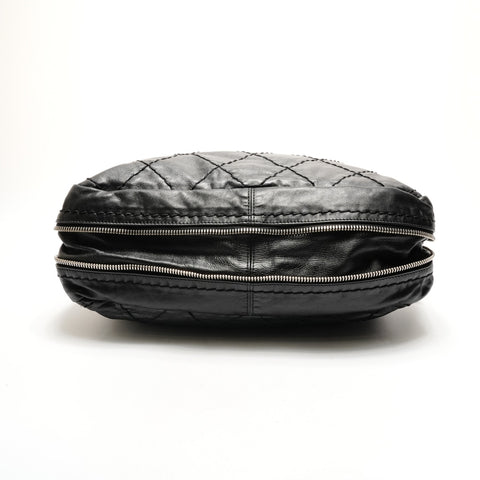 CHANEL No. 11 2006-2008 百搭缝线皮革钱包 黑色 WS26167