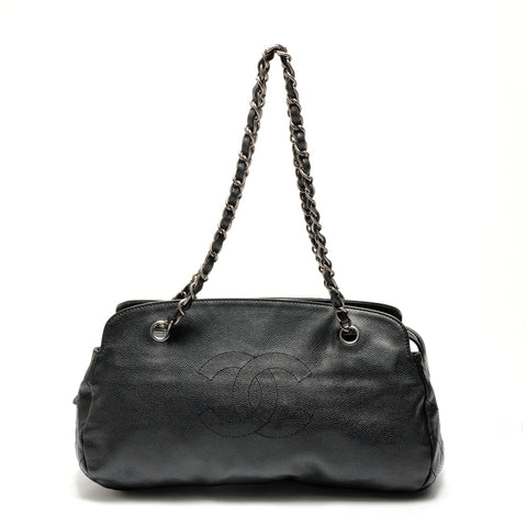CHANEL No. 13 2009-2010 Wild Stitch COCO 马克鱼子酱皮单肩包 黑色 WS26168