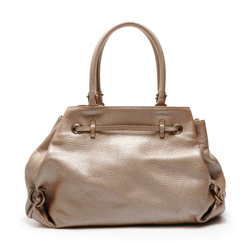 Salvatore Ferragamo 金色皮革 Gancini 单肩包 粉色 WS26172