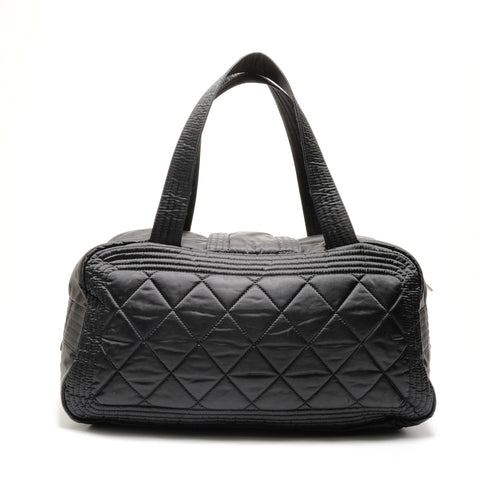 CHANEL 10系列2005-2006尼龙运动线波士顿包手提包黑色WS26173