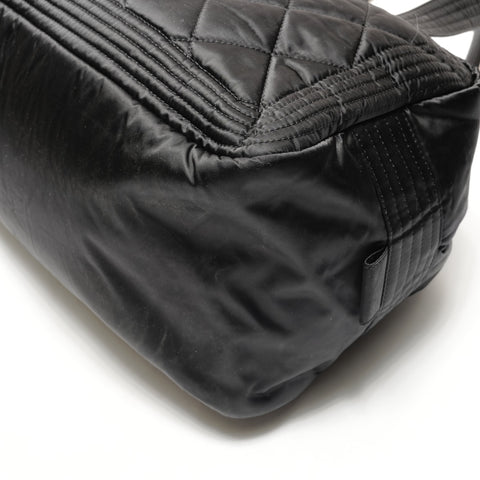 CHANEL 10系列2005-2006尼龙运动线波士顿包手提包黑色WS26173