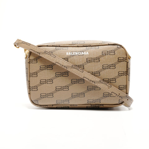 BALENCIAGA BB Monogram Signature 小号相机包 单肩包 米色 WS26176