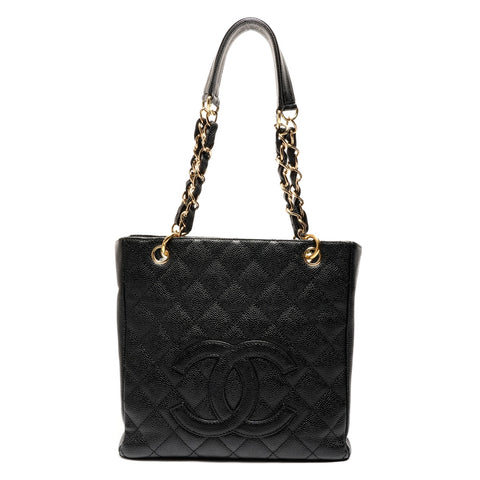 CHANEL No.8 2003-2004 鱼子酱皮 COCO 马克链条单肩包 黑色 WS26177