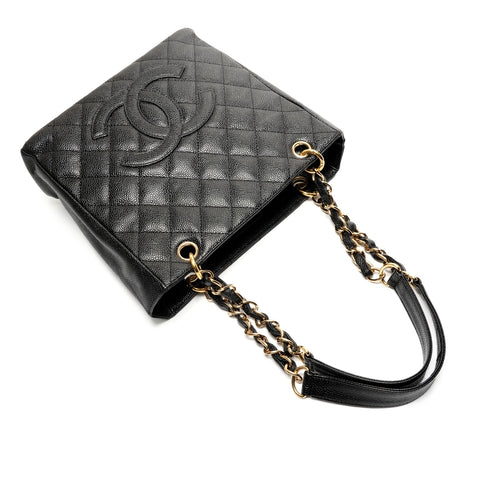 CHANEL No.8 2003-2004 鱼子酱皮 COCO 马克链条单肩包 黑色 WS26177