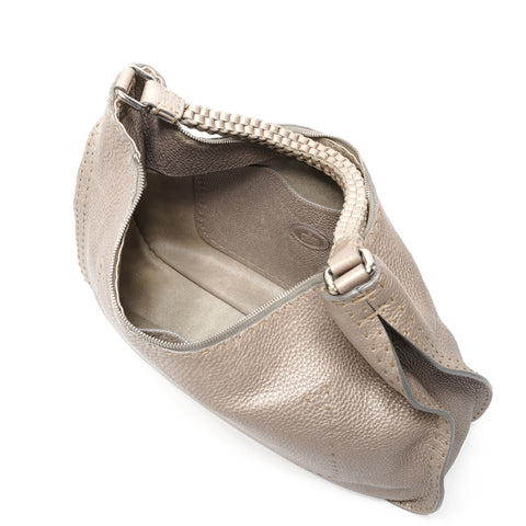 FENDI Selleria Hobo Bag Shoulder Bag Silver WS26180