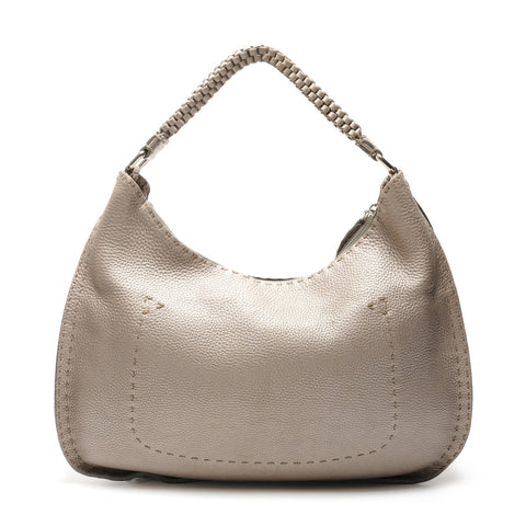 FENDI Selleria Hobo Bag Shoulder Bag Silver WS26180