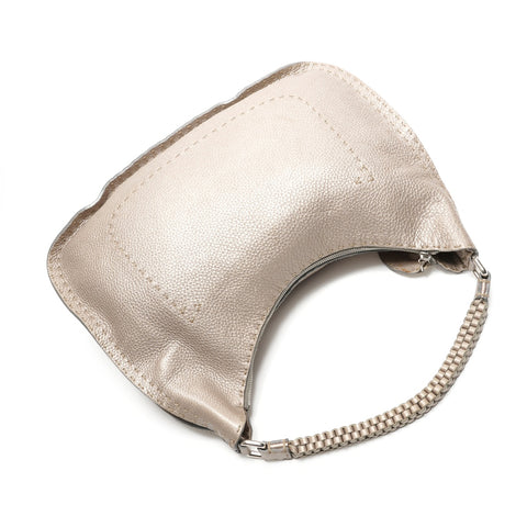 FENDI Selleria Hobo Bag Shoulder Bag Silver WS26180