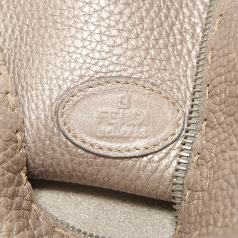 FENDI Selleria Hobo Bag Shoulder Bag Silver WS26180