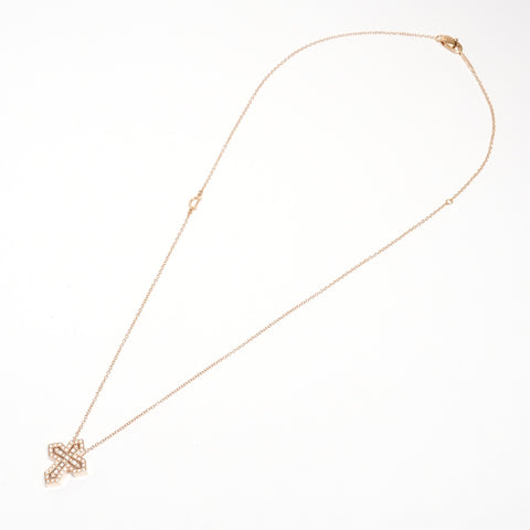 DAMIANI BELLE EPOQUE Cross in 18K Pink Gold with Diamonds Necklace gold WS26186