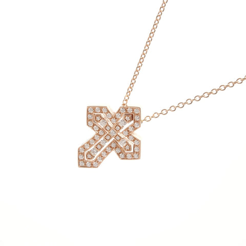 DAMIANI BELLE EPOQUE Cross in 18K Pink Gold with Diamonds Necklace gold WS26186