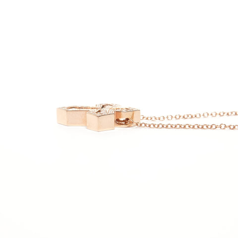 DAMIANI BELLE EPOQUE Cross in 18K Pink Gold with Diamonds Necklace gold WS26186