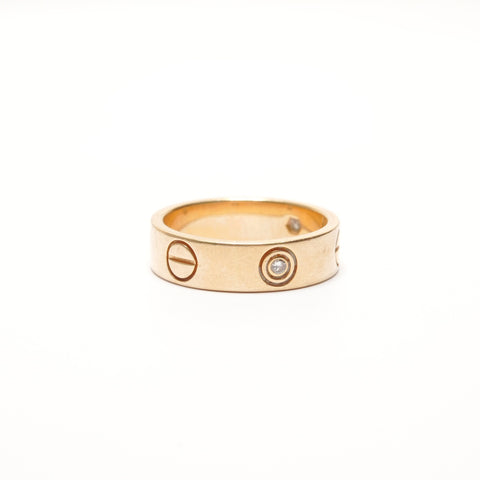 CARTIER Love 750 K18 Yellow Gold Diamond 3P JP#15 Ring gold WS26188