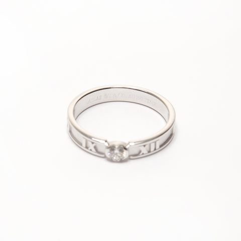 TIFFANY&Co. Atlas Diamond JP#13 WG Au750 White Gold Ring Silver WS26191