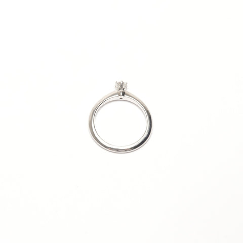 TIFFANY&Co. Solitaire Diamond 0.22 Carat Platinum Pt950 JP#10-11 Ring Silver WS26193