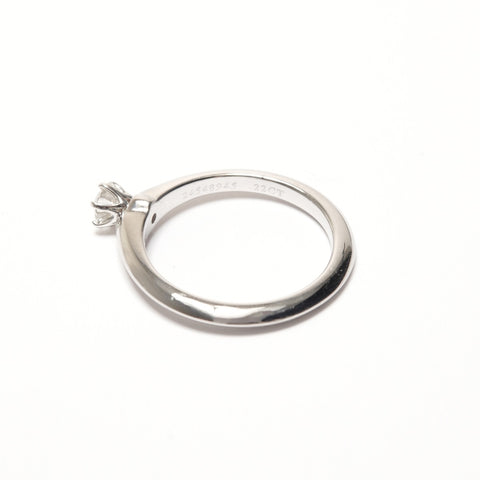 TIFFANY&Co. Solitaire Diamond 0.22 Carat Platinum Pt950 JP#10-11 Ring Silver WS26193