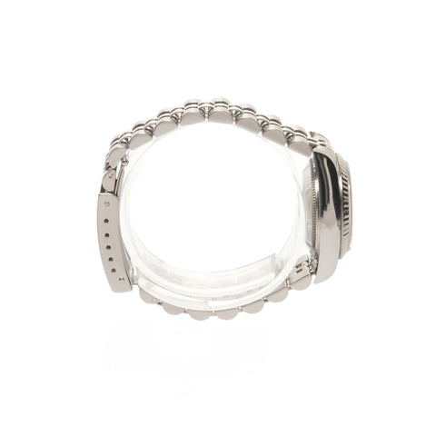 ROLEX Datejust 26 179174NG Black Shell K18WG/Stainless Steel Mechanical Automatic Diamond Watches Silver WS26195