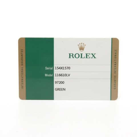 ROLEX Submariner Date 116610LV Random Serial Green Watches Silver WS26197