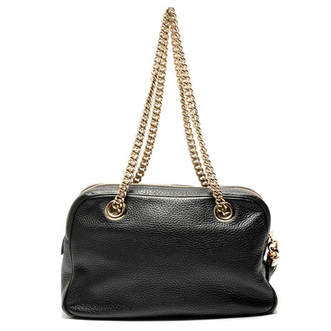 GUCCI Soho 链条皮革 308983 单肩包黑色 WS26203