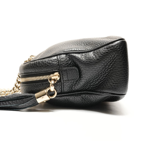 GUCCI Soho 链条皮革 308983 单肩包黑色 WS26203