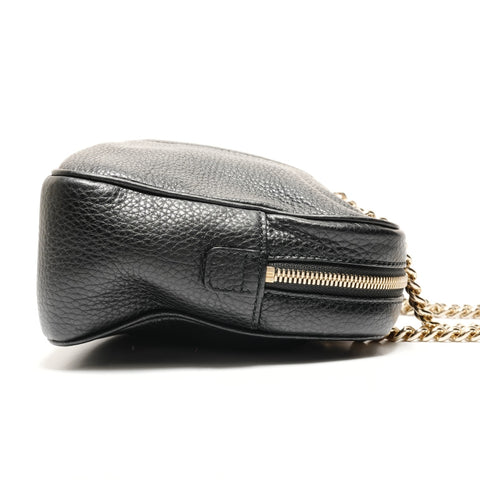 GUCCI Soho 链条皮革 308983 单肩包黑色 WS26203