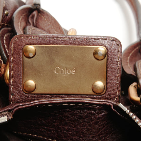 Chloe Paddington 皮革波士顿包 单肩包 棕色 WS26206
