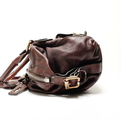 Chloe Paddington 皮革波士顿包 单肩包 棕色 WS26206